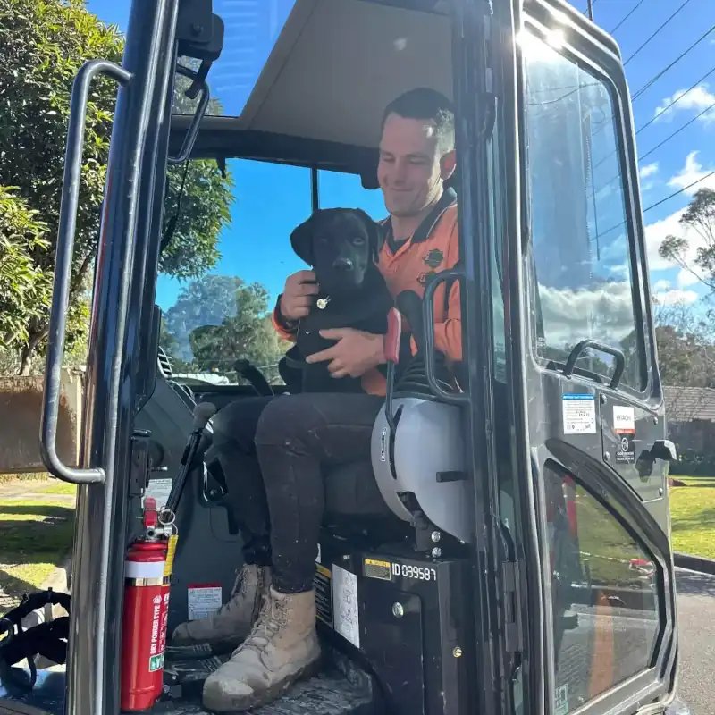 Jake Halley with his dog